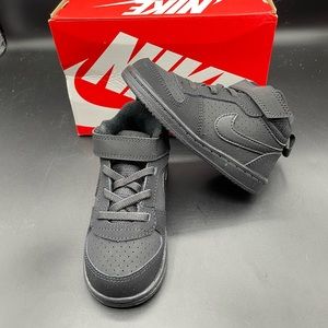 New TODDLER Size 7c, 8c, 9c, 10c Nike Court Borough Low Casual Sneakers Black